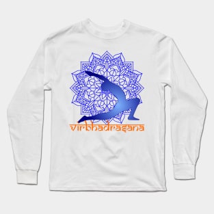 Virbhadrasna Yoga Pose Long Sleeve T-Shirt